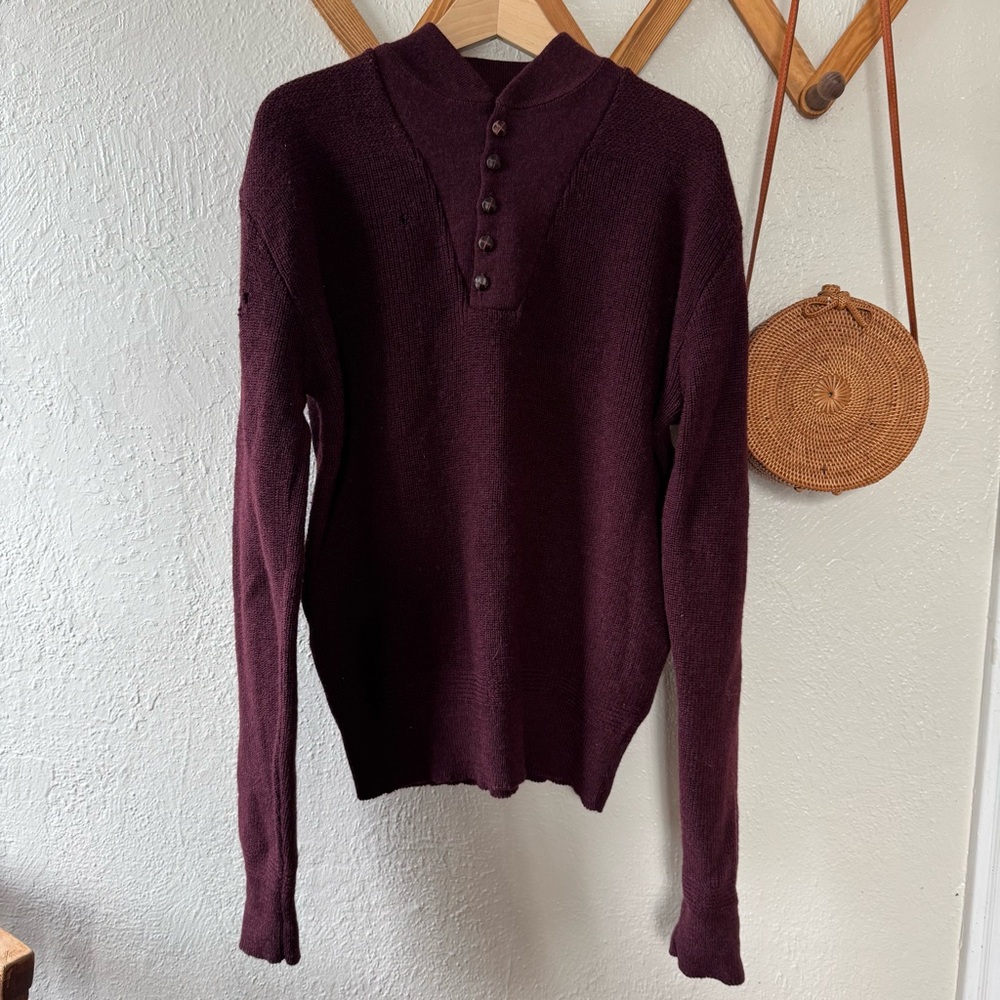 Burgundy Button-Up Sweater